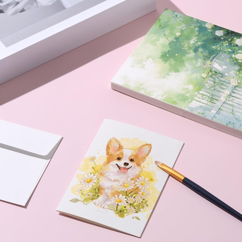 Xnewtwo 16 Sets Blank Watercolor Cards with Envelopes,140 lb/300 GSM Watercolor Paper Card 4x6 Inch Blank Foldable Postcards for Greetings, Weddings, Thank You Cards - Image 4